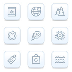 Ecology web icons, square buttons