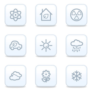 Ecology web icons, square buttons