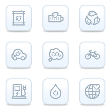 Ecology web icons, square buttons