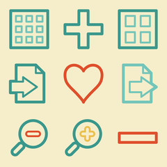 Image viewer web icons, retro colors