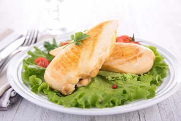 grilled chicken fillet with salad
