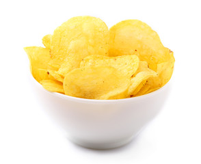 Potato chips in a bowl.