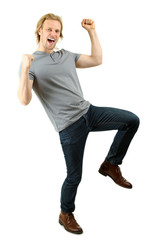 Handsome young man isolated on white