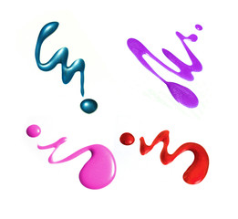 Group of nail polish isolated on white