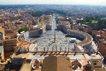 St. Peter's Square at the Vatican, Rome, Italy