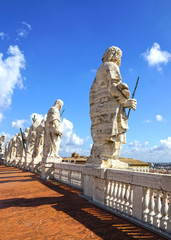 Obraz premium Sculpture on the cathedral of St. Peter in Vatican, Rome, Italy