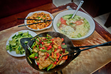 vegetarian food in chinese restaurant in Beijing