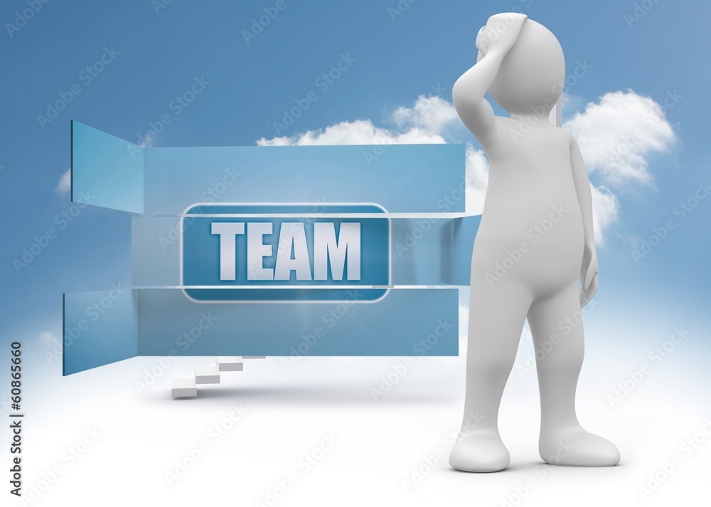 Poster composite image of white character thinking