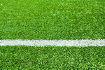 Artificial grass with white stripe