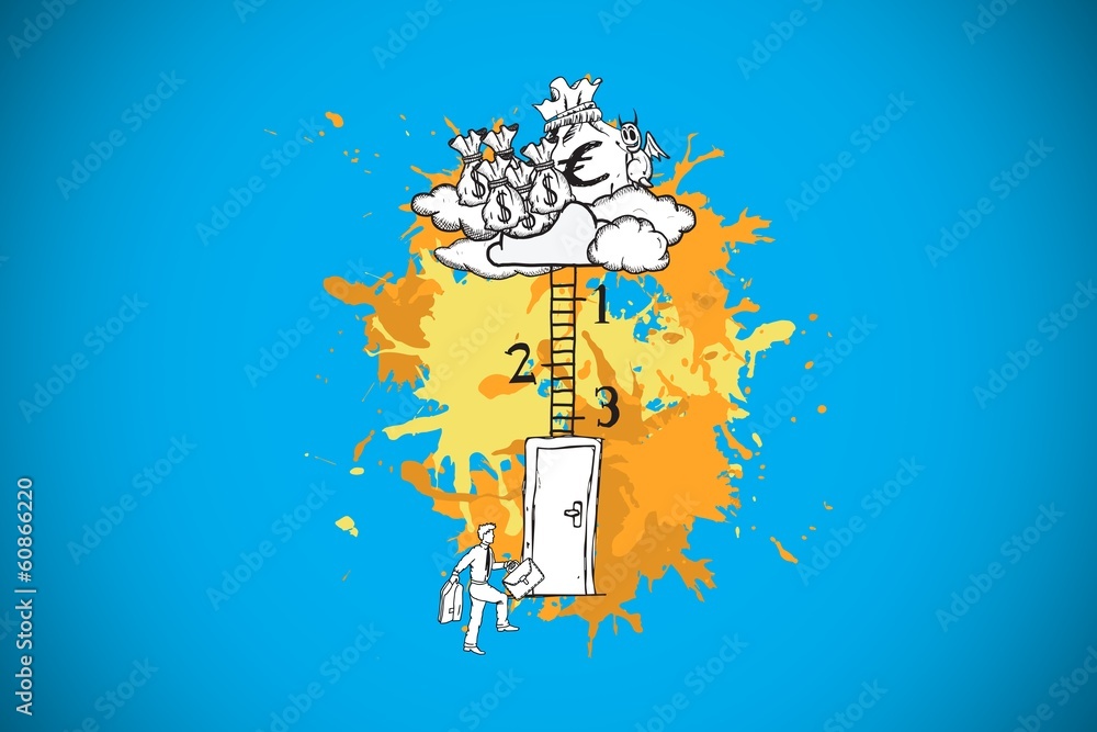 Poster Composite image of career progession concept on paint splashes