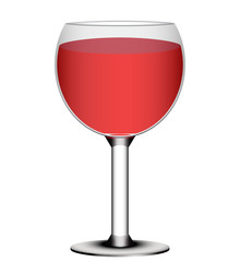 Glass with red wine