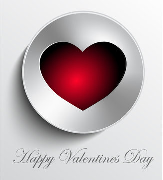 Valentines Heart metal button