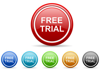 free trial icon vector set