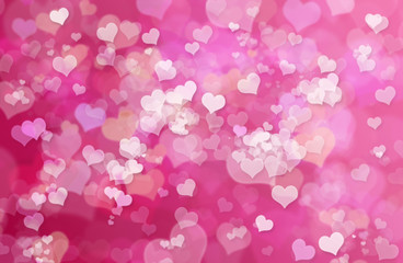 Valentine Hearts Abstract Pink Background