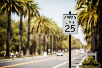 Speed Limit 25 sign - obrazy, fototapety, plakaty