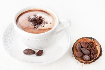 Сocoa of grated cocoa, chocolate and cocoa beans