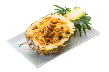 Pineapple salad with seafood