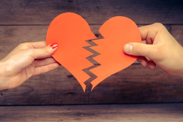 Broken paper heart