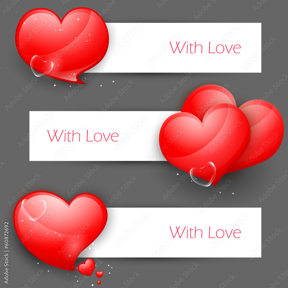 Sticker Love Banner for Valentine's Day