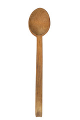 old wooden spoon, isolated on white background