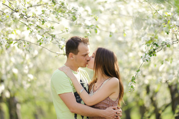 Fototapeta premium Kissing Young Couple