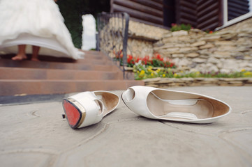 Wedding Shoes on Asphalt