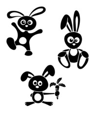 black-and-white rabbits
