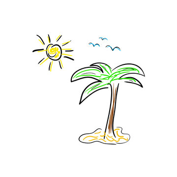 palm icon cartoon color vector