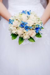 bride with flowers