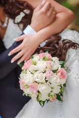Obraz na płótnie Canvas bride with flowers