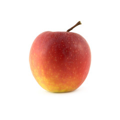 Ripe red apple isolated on white closeup