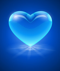 Blue glass heart. Eps10 vector illustration