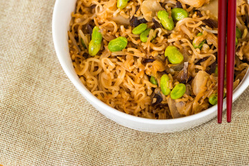fried noodle asian food