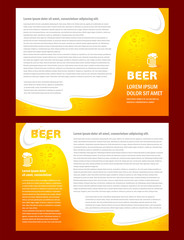 brochure folder card beer bar element design / cmyk, no transpar
