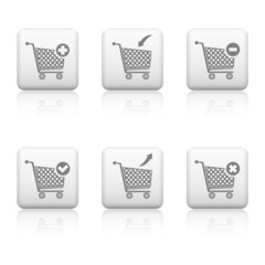 Web shop buttons, shopping cart icons