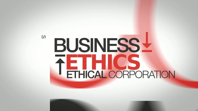 Business ethics corporate ethical word tag cloud animation