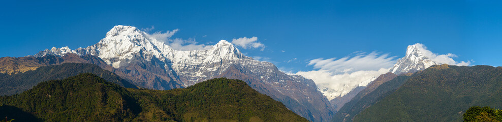 The Annapurna range panoramic view