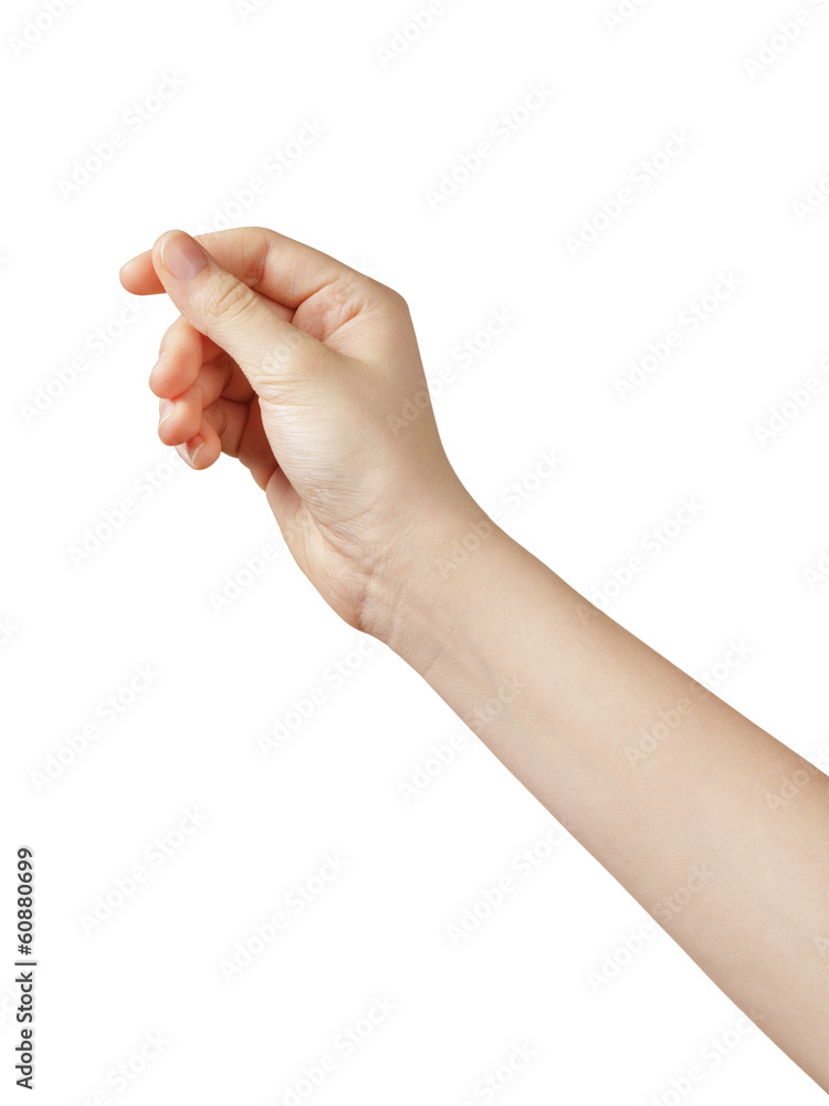 Wall mural female teen hand to hold something
