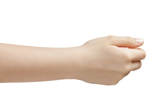 female teen hand to hold something side view