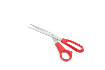 Scissors with red handles