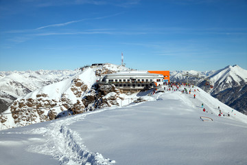 Cable car station on top of Stubnerkogel in Gastein ski region