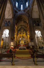 Golden altar of the cathedral of Santiago de Compostela