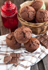Fresh chocolate muffins