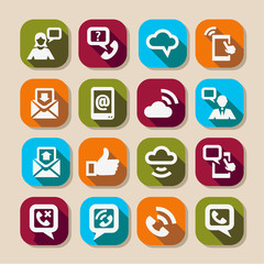 communication long shadows icons