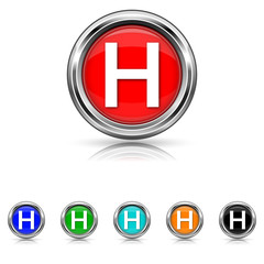 Hospital icon - six colours set