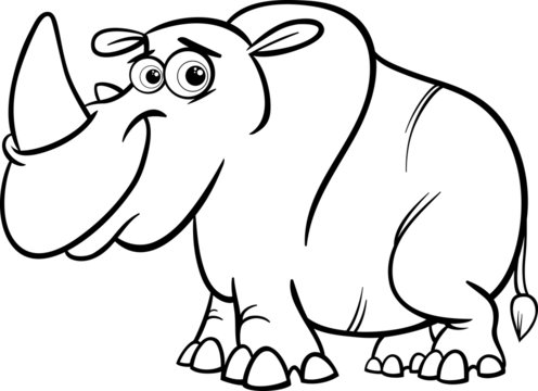 recommend clip art: rhinoceros cartoon coloring page