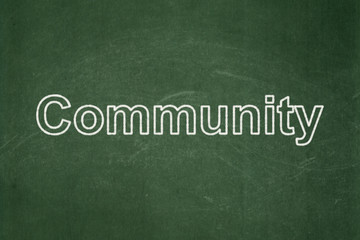 Social media concept: Community on chalkboard background
