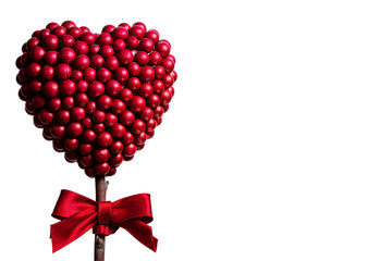 Red heart made of small balls