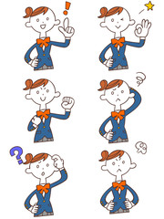 女子学生　6種類の仕草とポーズ