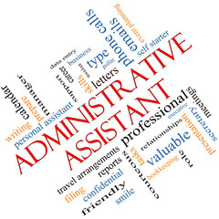 Administrative Assistant Word Cloud Concept Angled - 60888287